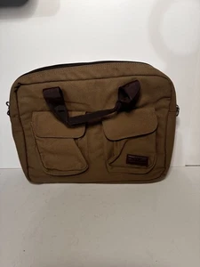 Bella Russo Khaki Canvas Laptop Computer Adjustable Shoulder Messenger Bag  - Picture 1 of 5