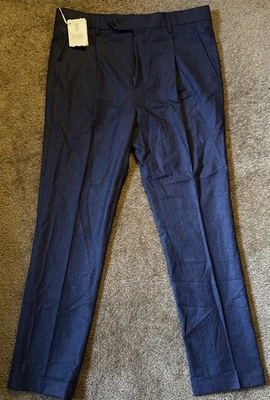 Брюки мужские Brunello Cucinelli 32 (48 ЕС) синие шерстяные/кашемировые брюки НОВЫЕ $2100 - Изображение 1 из 4