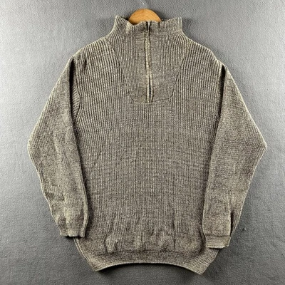 Suéter De Colección Eddie Bauer Para Hombres Grande Beige Cuarto Cremallera Grueso Tejido Pescador Foto 1 de 4