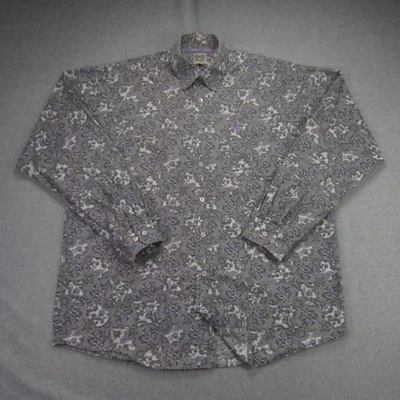 Camisa Cinch Para Hombre Mediana Púrpura Gris Paisley Western Abotonada Rodeo Foto 1 de 4