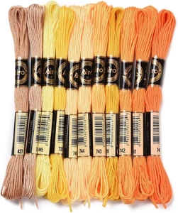 11 Skeins 6 Ply Gradient Embroidery Floss Yellow Crewel Friendship Bracelets Str - Picture 1 of 5