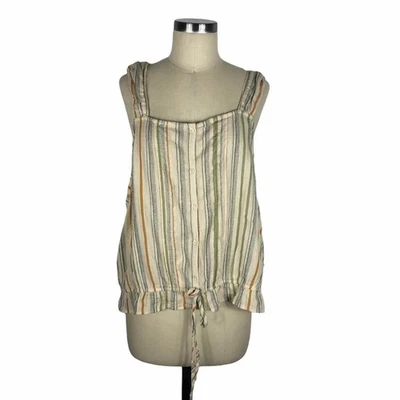 Blusa sin mangas BP amarillo crema verde rayas 4X nueva con etiquetas  Foto 1 de 4