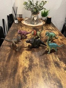 Lotto di 6 dinosauri vintage Boley Brachiosaurus Triceratops T Rex - Foto 1 di 15