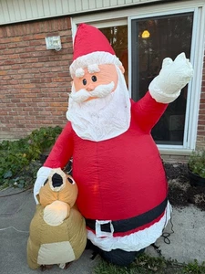 Gemmy Rudolph The Red Nosed Reindeer & Santa 8' FEET TALL Christmas Inflatable - Picture 1 of 8