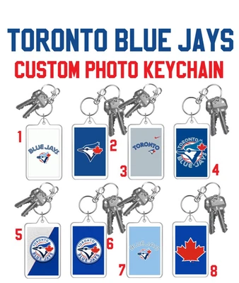 TORONTO BLUE JAYS MLB Baseball 2 Sided Large Photo Keychain CUSTOM YOU CHOOSE - Image 1 of 4