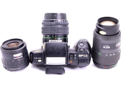 Pentax SF10 film camera AF SMC DA 18-55mm 35-80mm 70-200mm SF-10 3 lenses bundle - Image 1 of 4