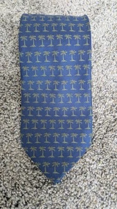 Tommy Bahama Off Island 100% Silk Palm Tree Print Men’s Tie Blue Green Tropical - Picture 1 of 11