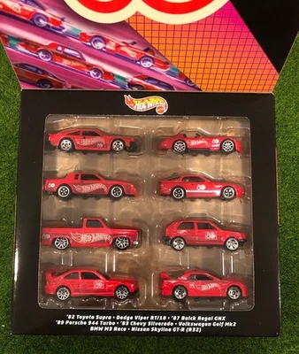 HOT WHEELS 2025 SILVER SERIES MATTEL 80th ANNIVERSARY BOX SET 8 PACK IN HAND - Image 1 of 4