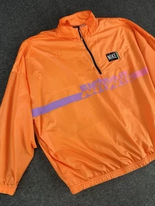 Nike Anorak Jacket Mens XXL 2XL Orange Retro 90s Colorblock 1/2 Zip Pullover - Picture 1 of 10