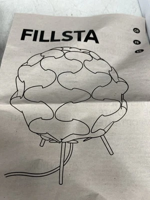 Lámpara de mesa vintage IKEA Fillsta origami pantalla de plástico blanco acento de luz moderna Foto 1 de 4