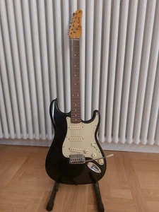 Jay Turser Vintage Series Chitarra Elettrica Nera Bianca con Supporto - Foto 1 di 8