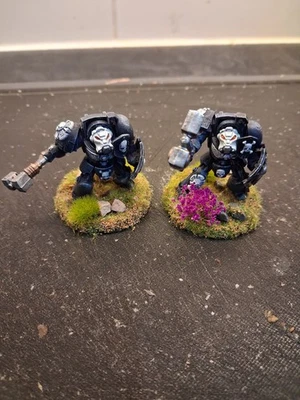 Warhammer 40k - 2x Used Space Marines Assault Terminators Painted & Based - Image 1 of 4