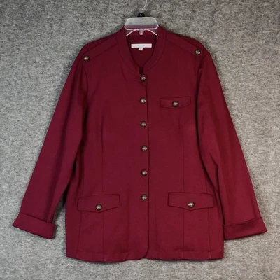 Blazer Travelsmith Ponte 18 Mujer Granate Tejido Chaqueta Elástica Mezcla Rayón Foto 1 de 4