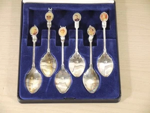 Vintage 1980's Cased Set Of 6 Royal Family Souvenir Teaspoons Silver Plated G.B. - Picture 1 of 18