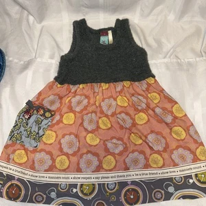 Matilda Jane Dress Girl 4 Pink Gray Mohair Floral Character Count Vigilante Maya - Picture 1 of 4