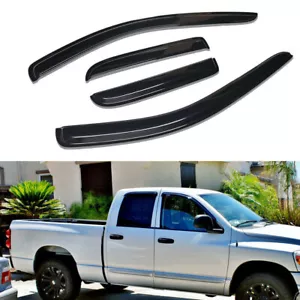 For 2002-2009 Dodge Ram 1500/2500/3500 Quad Cab Window Vent Visor Rain Guards - Picture 1 of 12
