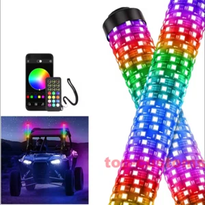 2FT Fatty LED Whip Light 2.2inch Big Diameter Chasing RGB Thick Whip For UTV ATV - Picture 1 of 19
