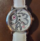 Juicy Couture Watch White Leather Band Fashion Bling  Vintage Rare-NEW BATTERY!
