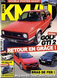 KM/H n°66 09/2015 GOLF GTI 2 205 RALLYE MEGANE RS-SEAT LEON CUPRA R BMW Z4M - Foto 1 di 1