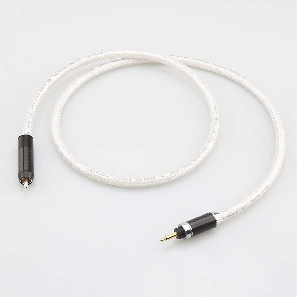 Pure Solid Silver 75 Ohm RCA Hifi Digital 75 ohm Cable 3.5 to RCA Coaxial MOJO - Image 1 of 4