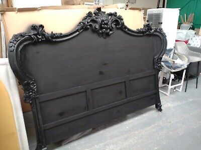 French Rococo Black Super King Size Wooden Carved  Cherub Bed Last 1 Available • 272.12£
