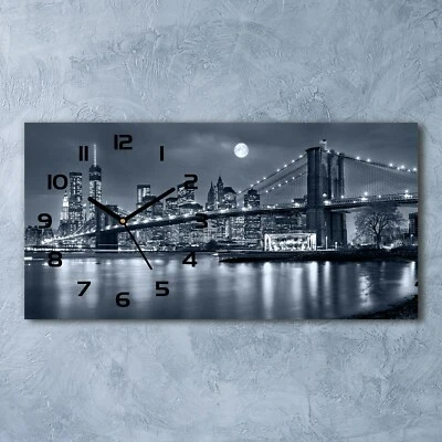 Glass Wall Clock 60x30 Manhattan New York - Image 1 of 4