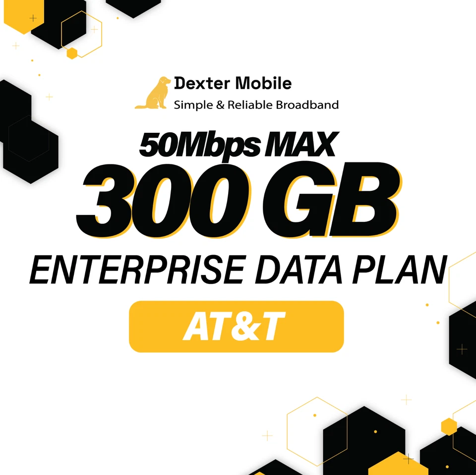 300GB 50 Mbps Enterprise Data Plan on AT&T with SIM for M2M and IoT - Image 1 of 1