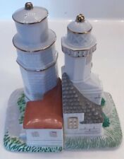Bookends MIKASA Fine Porcelain Lighthouse Seaside Magic Cream Gold Trim 