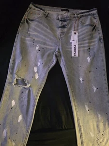 PURPLE Brand Men's Regular Fit Jean, Slim Fit Stretch Jeans Ripped Distressed - Picture 1 of 6