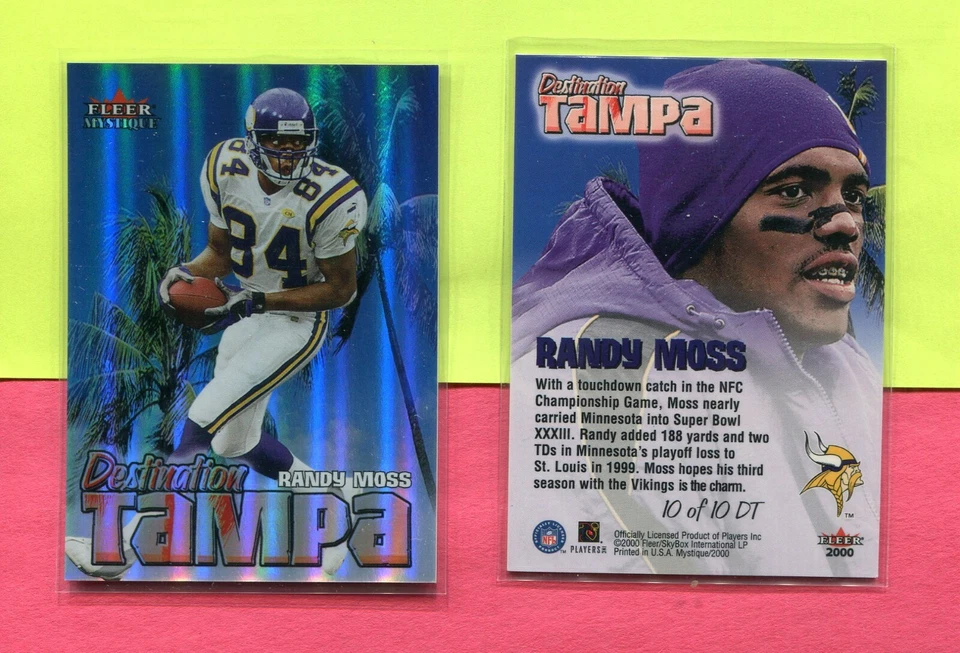RANDY MOSS MINNESOTA VIKINGS 2000 FLEER MYSTIQUE DESTINATION TAMPA #10 ESPN - Image 1 of 1