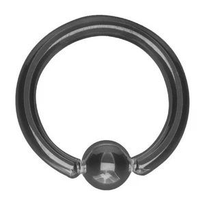 (2 pieces) 14g (1.6mm) Captive Bead Ring / hoop Black Titanium Over 316L - Picture 1 of 1