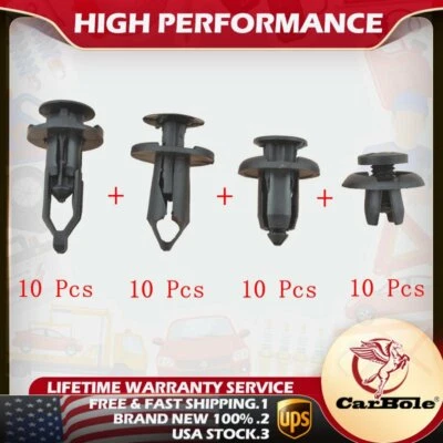 40pcs Car Body/Bumper Push Pin Rivet Retainer Trim Moulding Clip Assortments US - Image 1 of 4