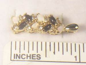 ONYX OPAL PENDANT VINTAGE  GEMSTONE SEMI-PRECIOUS DESIGNER  CRYSTALS  DHP009XO - Picture 1 of 4