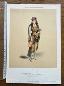 Estampe XIX / Théâtre de bouffes Parisiens / FIAMETTA - La MASCOTTE -22x31cm - Imagen 1 de 1