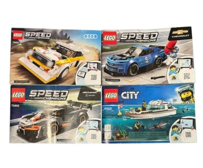 Lego Speed Champions City McLaren Audi Chevrolet Instructional Manuals Lot Of 4 - Image 1 of 4
