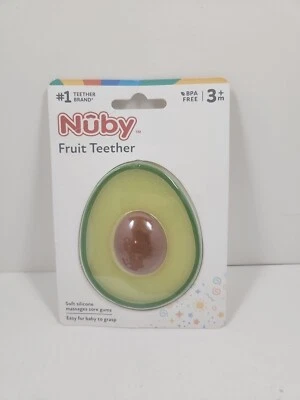 Nuby Avocado Slice All Silicone Teether - Textured Surface - Easy-to-Grasp - Image 1 of 2