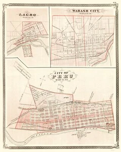 Historischer Stadtplan - Peru Indiana - Baskin 1876 - 23 x 28,82 - Vintage Wandbild - Bild 1 von 20