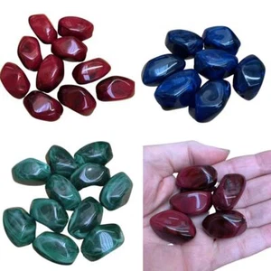 Chunky Resin Pebble Beads, Large Focal Style, Red, Blue Or Green. 12 pcs RB5