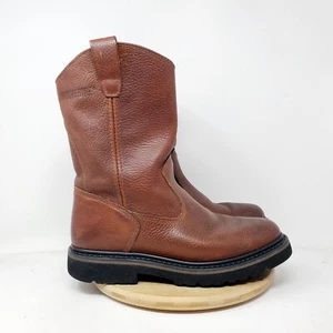 Wolverine Wellington Boots Men 8.5 Brown Leather Soft Toe 10" Work Shoes - Picture 1 of 14