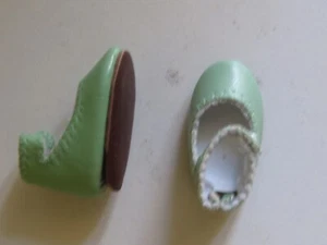 Leather Shoes "Bleuette" 42/19 Classic Green For Antique Dolls - Picture 1 of 1
