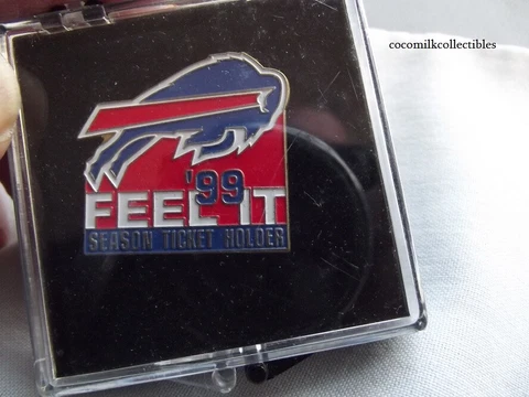 1999 Buffalo Bills NFL Football Season Ticket Holder Pin Back Button Feel It cas Cover