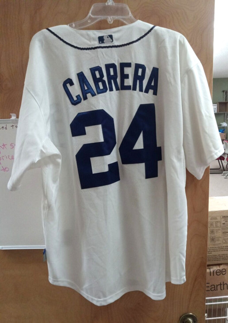 Majestic Detroit Tigers Home Navy Miguel Cabrera Authentic Cool Base Batting Practice Jersey