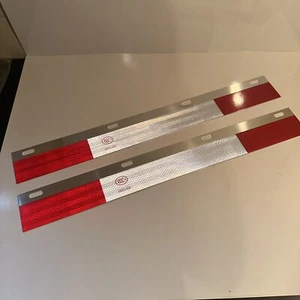 Pair (2) Mudflap Reflector Strip For Truck Trailer Hanger Reflective Tape 24"x3" - Picture 1 of 5