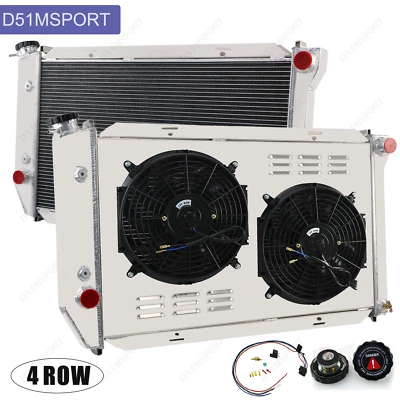 4 Row Radiator Shroud Fan For 72-79 Ford LTD II Ranchero Lincoln Mark V IV V8 - Image 1 of 4