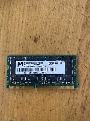 Micron MT8LSDT1664HG-10EB1 ( 128 MB, PC100, 100 MHz, DIMM ) RAM Module - Image 1 of 2