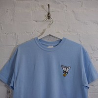 Wu Tang Clan "Protect Your Neck" Embroidered Light Blue T-Shirt by Actual Fact Wu Tang Clan "Protect Your Neck" Embroidered Light Blue T-Shirt by Actual Fact