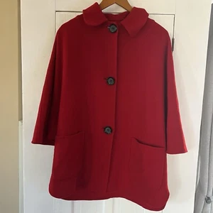 Carlisle rot Größe 10 80 % Wolle – 20 % Angora Damen klassisch geknöpft Cape Jacke - Bild 1 von 7