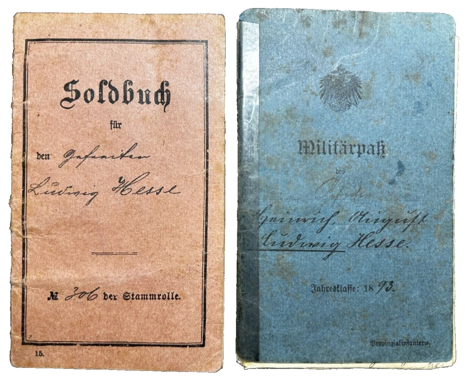 Original WWI German Soldbuch & Military Pass HESSE Landsturm Hannover 1915 1917 - Image 1 of 4