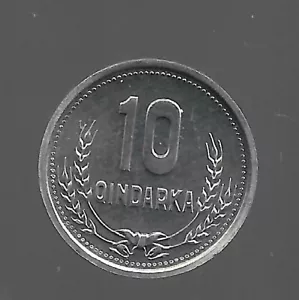 1988 Albanian Coin 10QINDARKA. UNC. - Picture 1 of 2