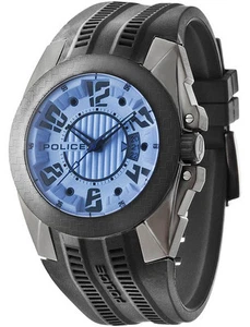 Police 14155JSUB-04P Radical Blue Dial Black Rubber Strap Men's Watch - Picture 1 of 1